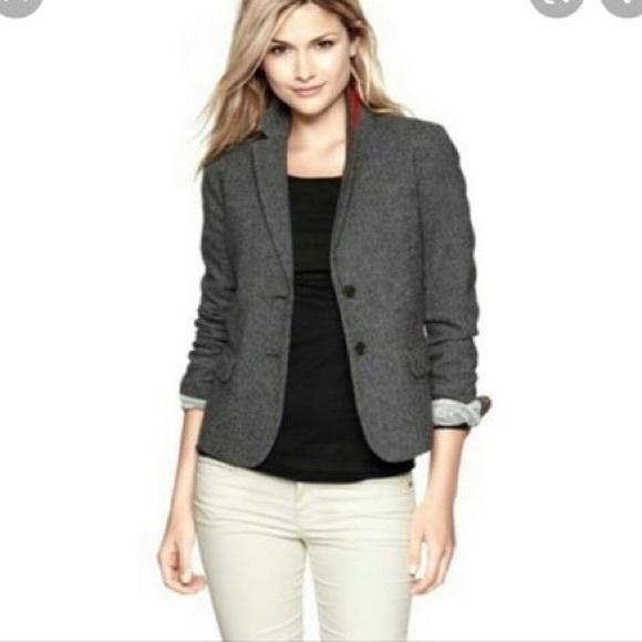 Gap Academy Wool / Silk Blended Herringbone Blazer - Picture 2 of 14